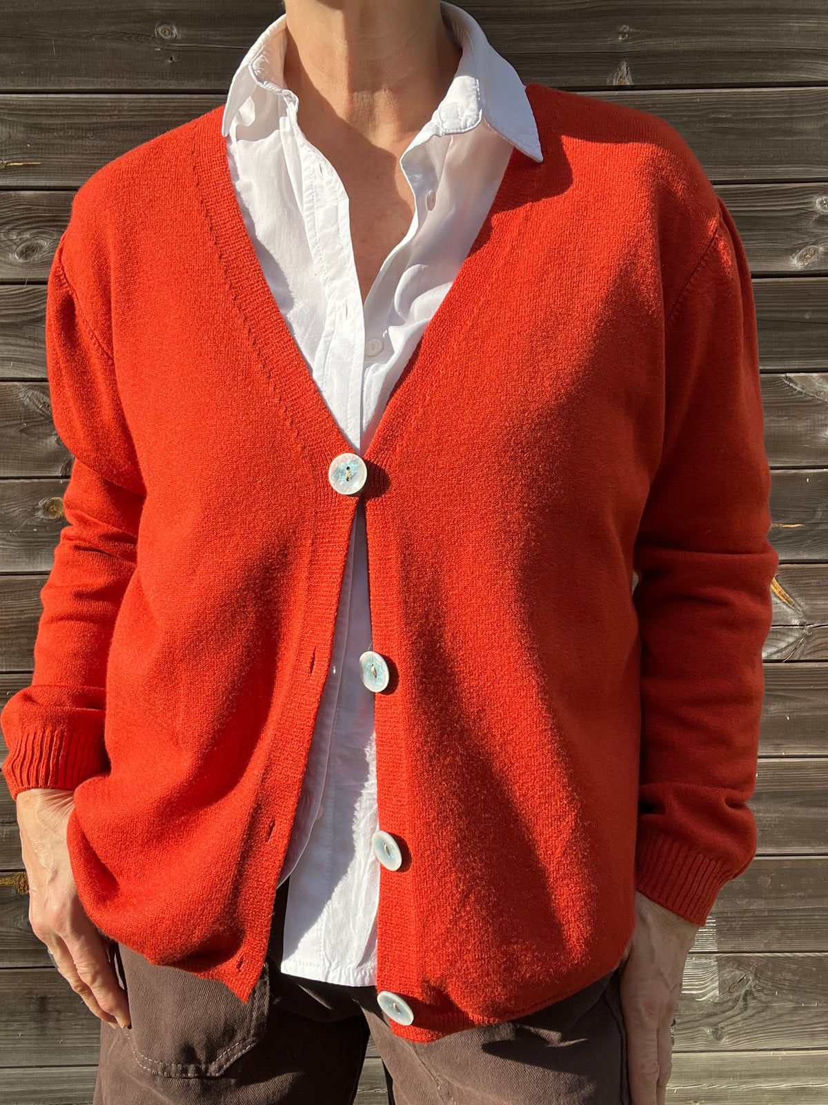 BOURLA gilet boutonné ultra doux cayenne