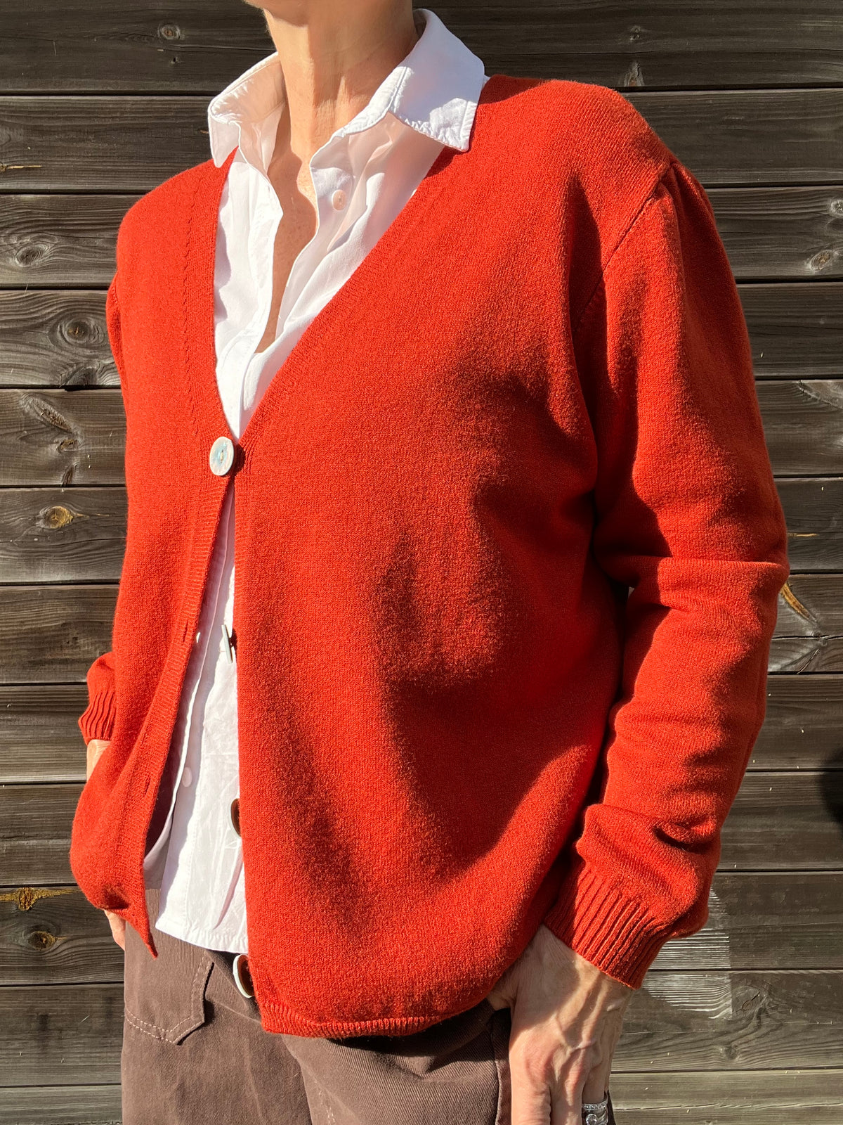 BOURLA gilet boutonné ultra doux cayenne