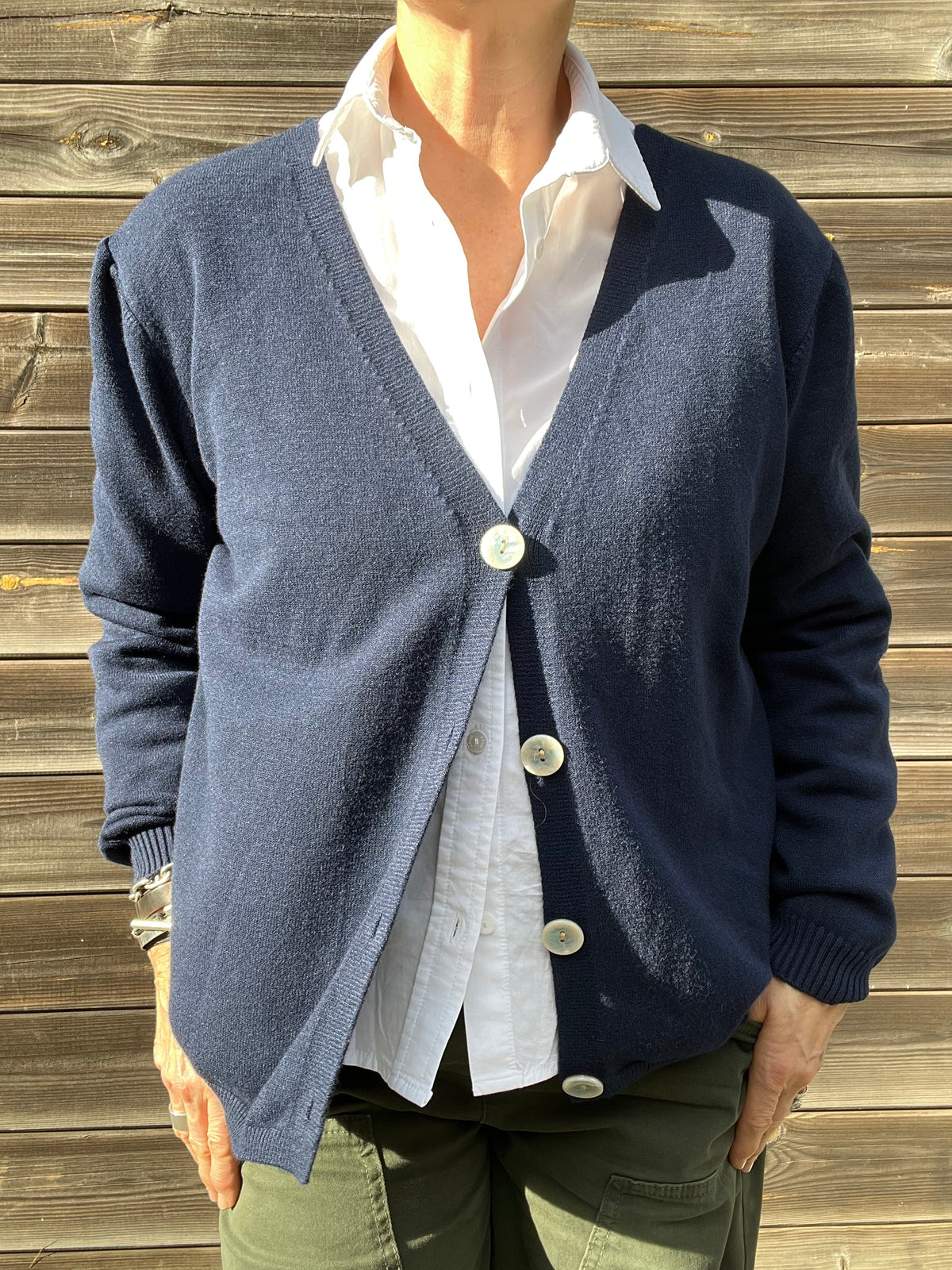 BOURLA gilet boutonné ultra doux navy