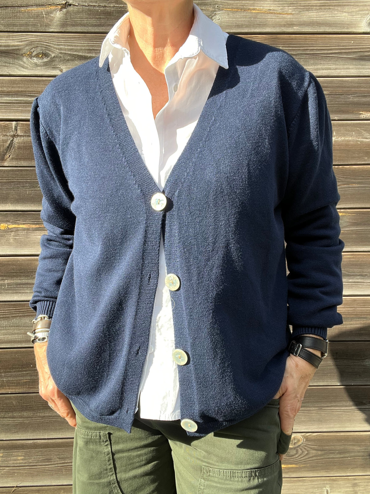 BOURLA gilet boutonné ultra doux navy