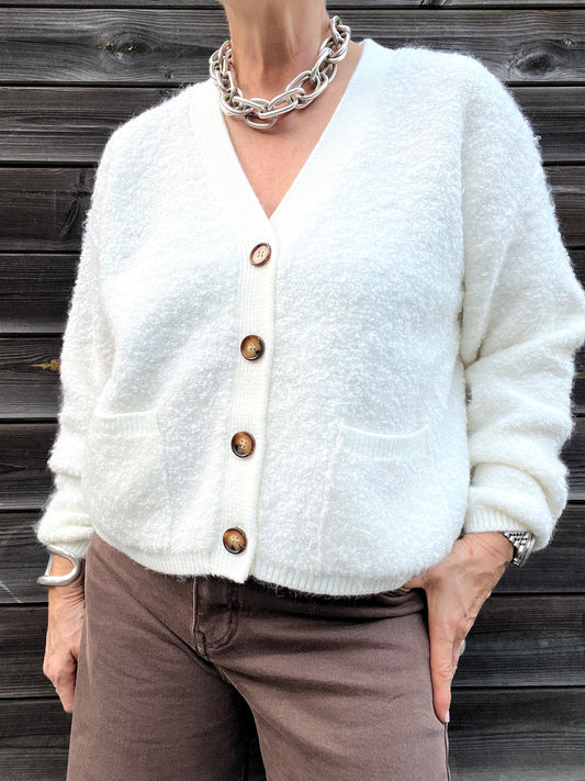 CARESSE gilet bouclette cream