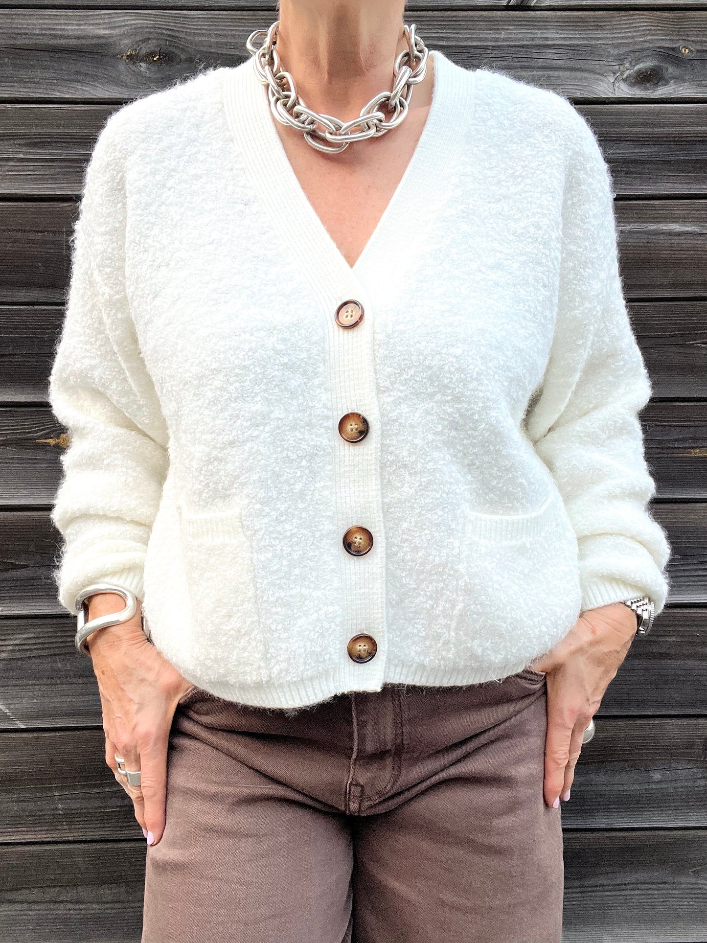 CARESSE gilet bouclette cream