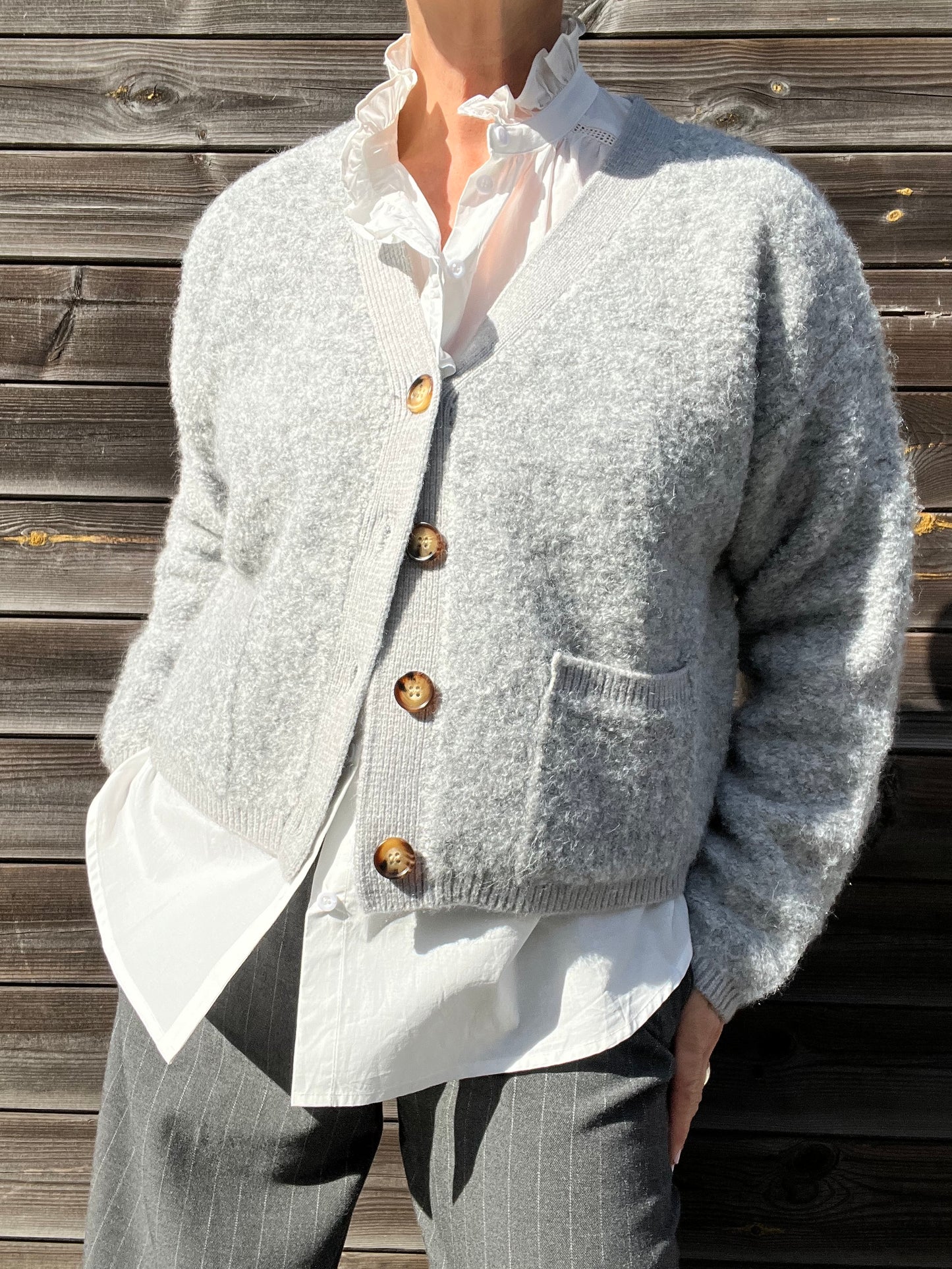 CARESSE gilet bouclette grey