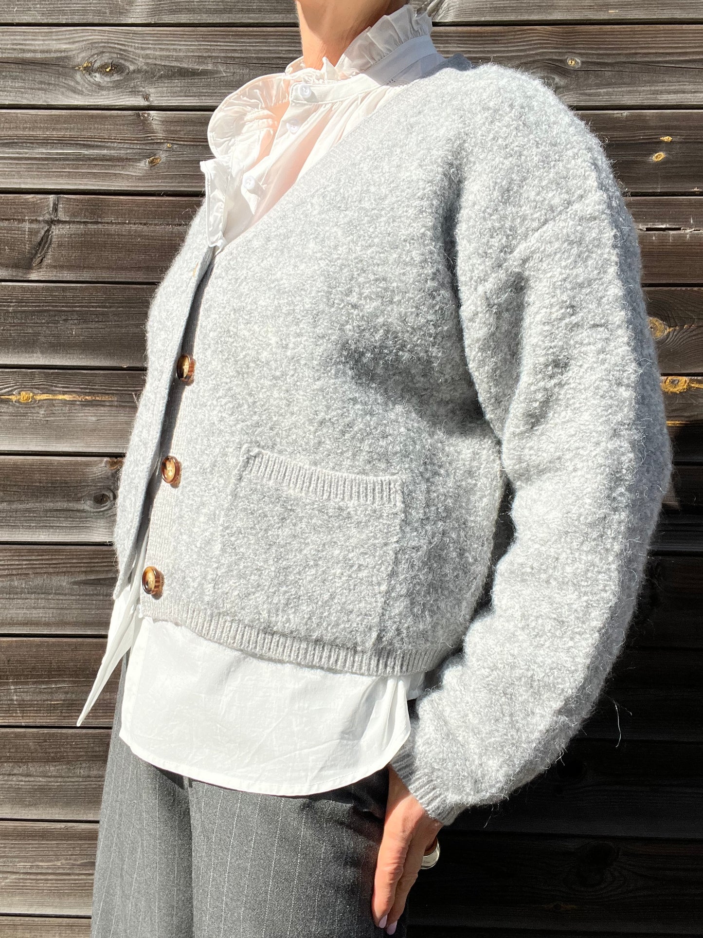 CARESSE gilet bouclette grey