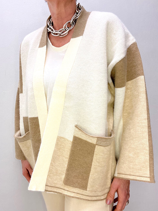 CHARLINE gilet patchwork graphique