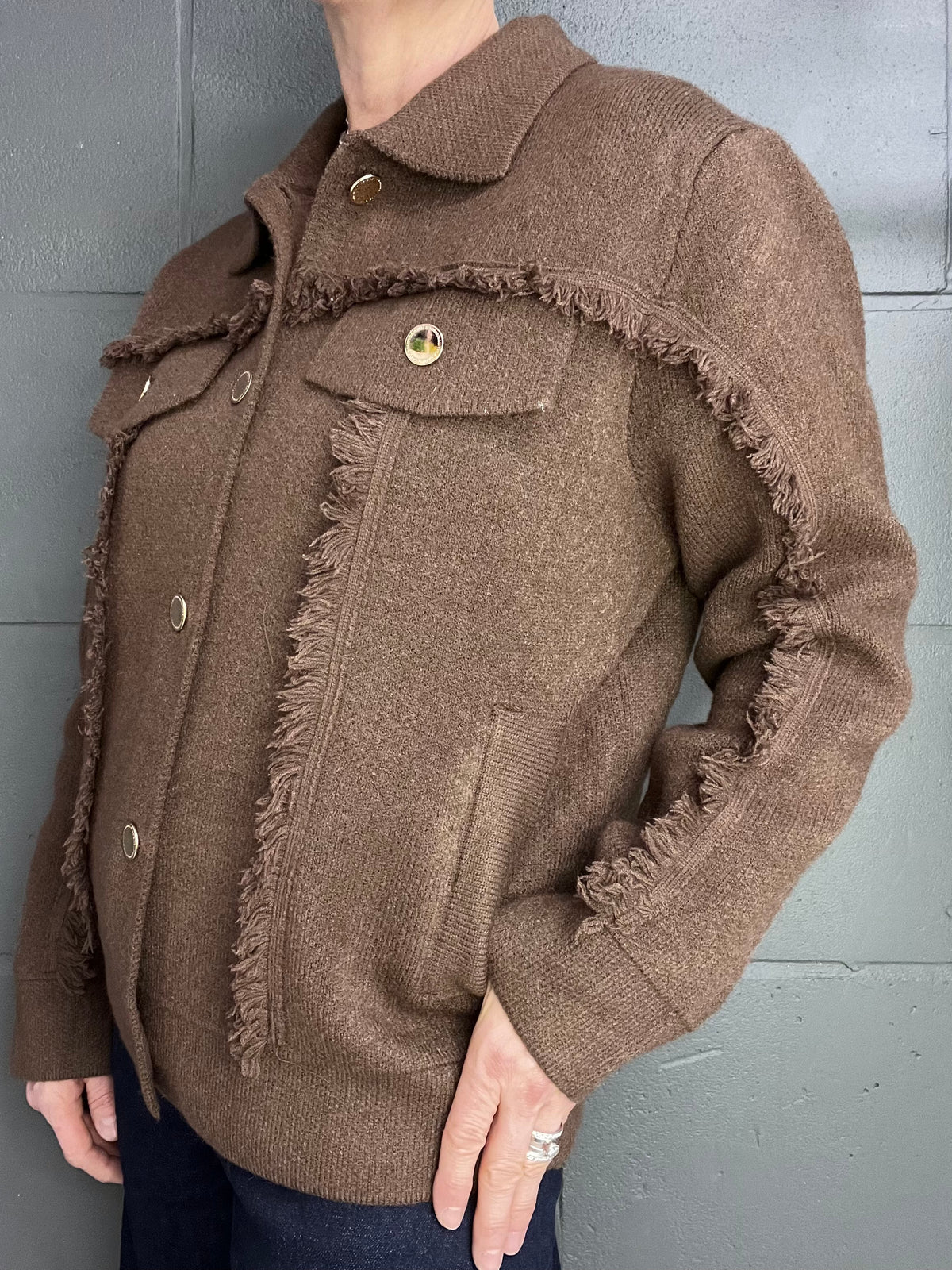 FRANGY gilet veste frangé choco