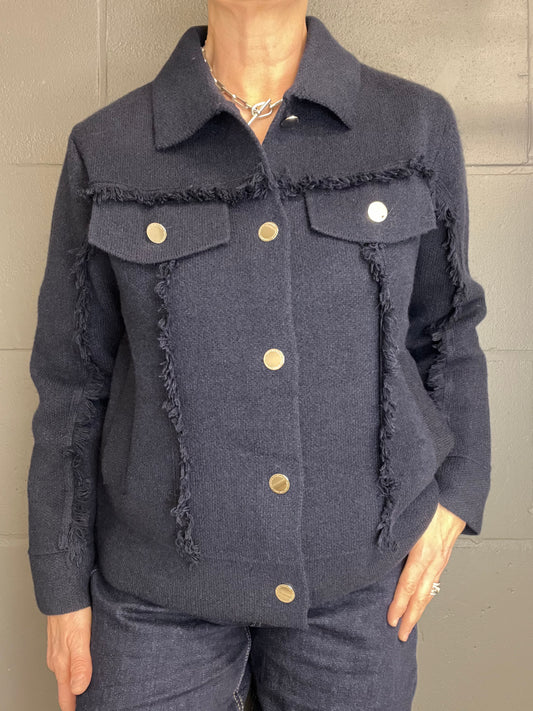FRANGY gilet veste frangé navy