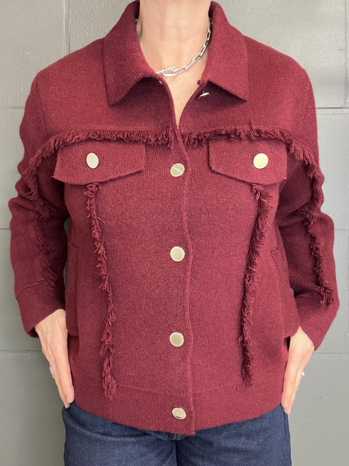 FRANGY gilet veste frangé wine