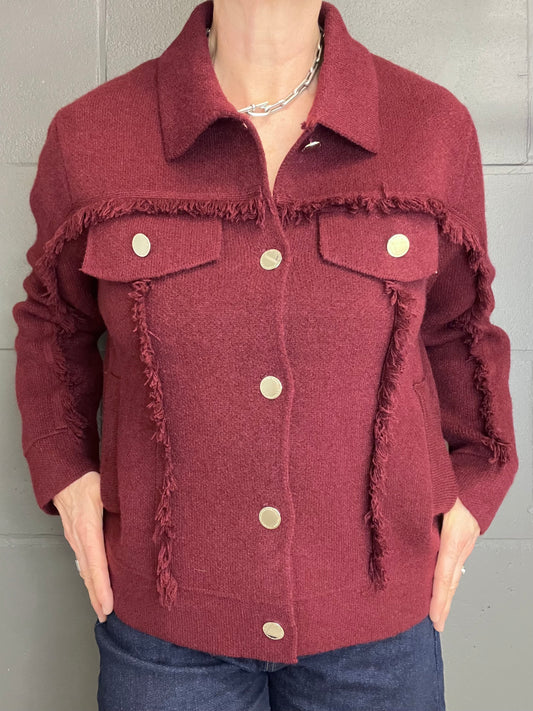 FRANGY gilet veste frangé wine