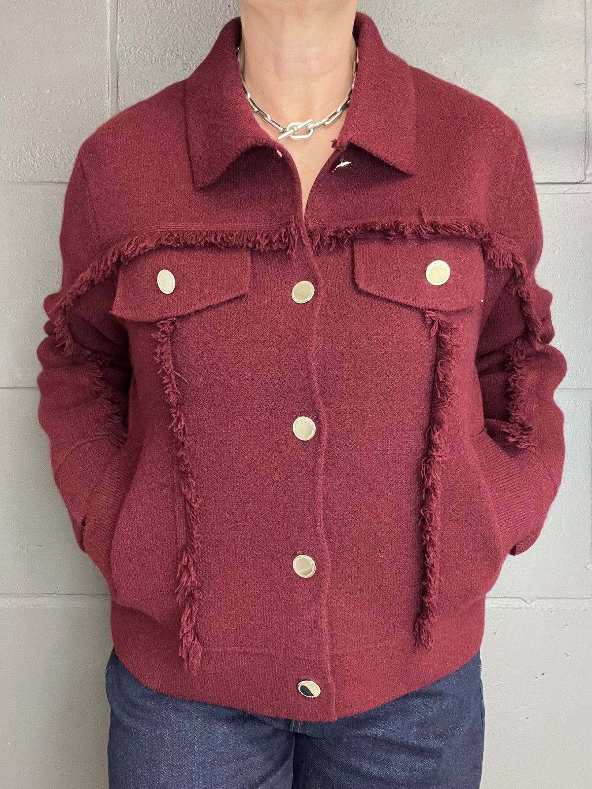 FRANGY gilet veste frangé wine