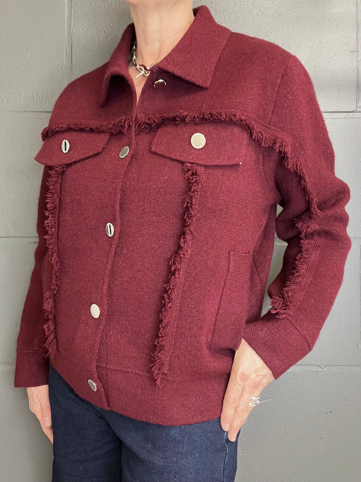 FRANGY gilet veste frangé wine