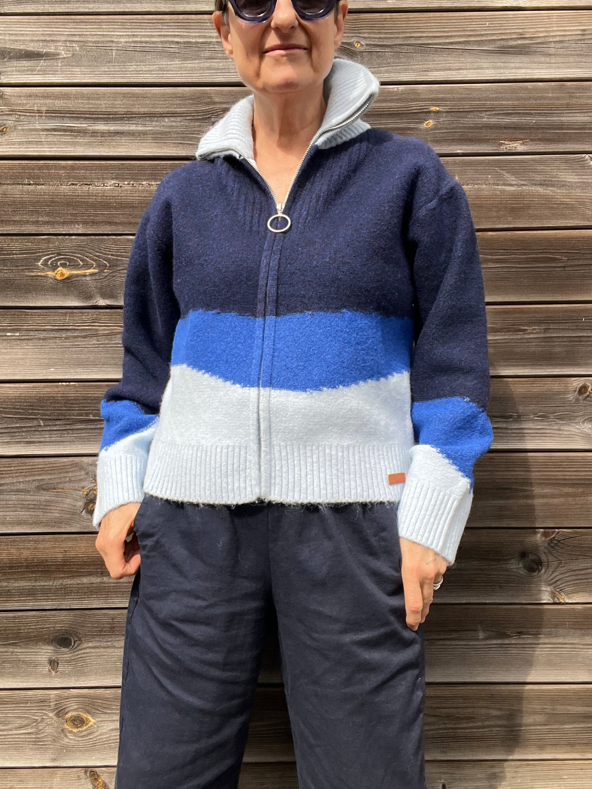 JULIANA gilet tricolore blue