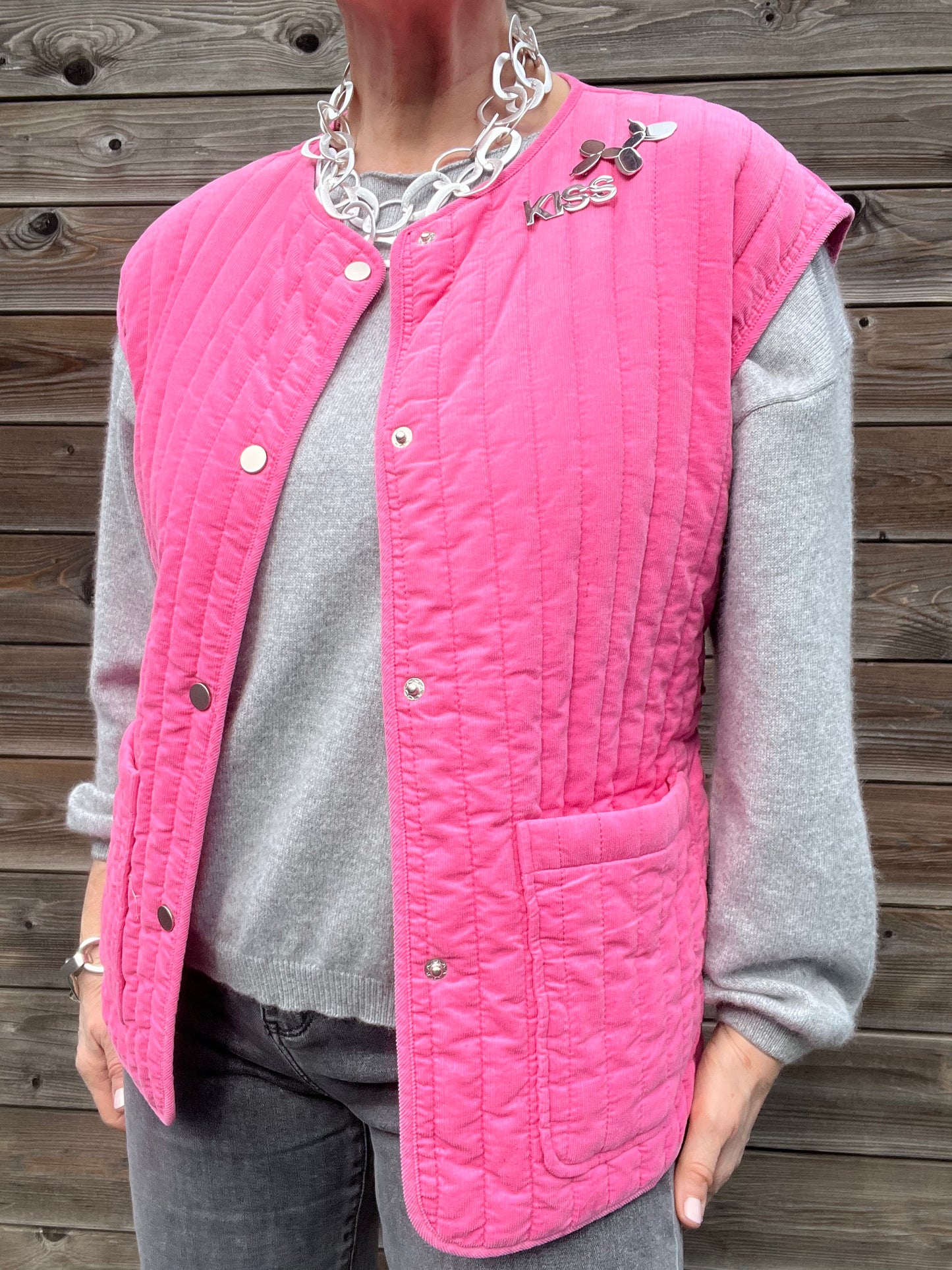 LALI gilet sans manche babycord pink