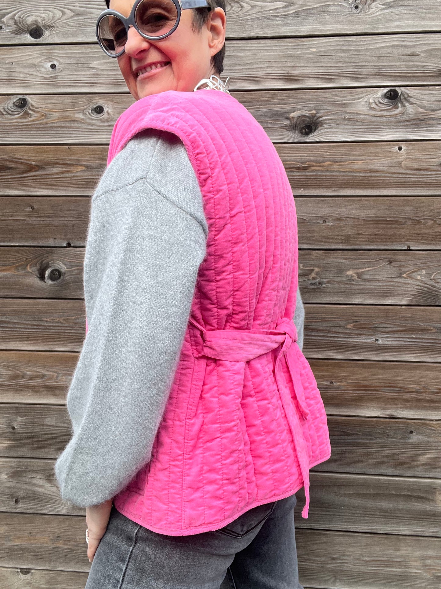 LALI gilet sans manche babycord pink