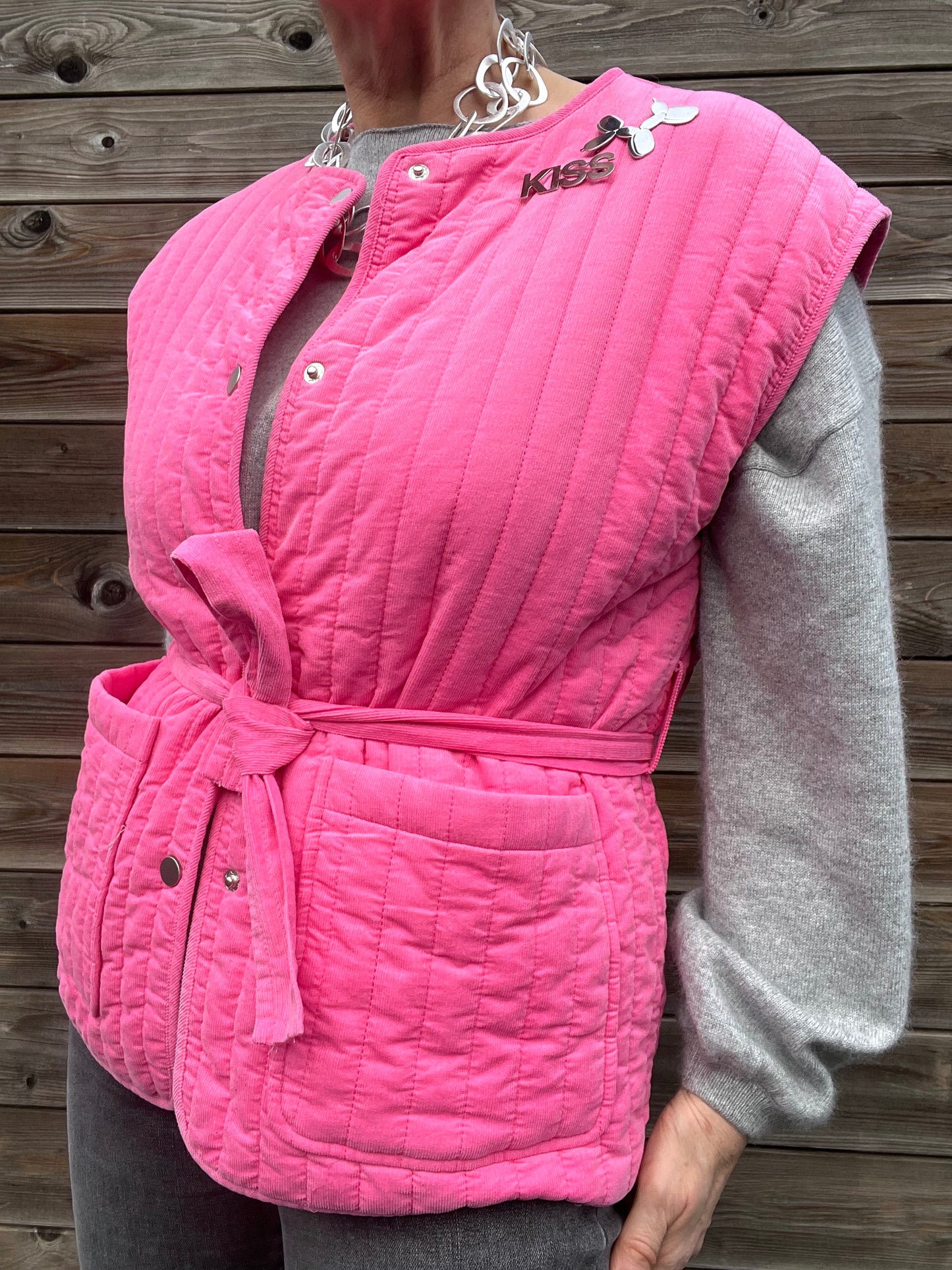 LALI gilet sans manche babycord pink