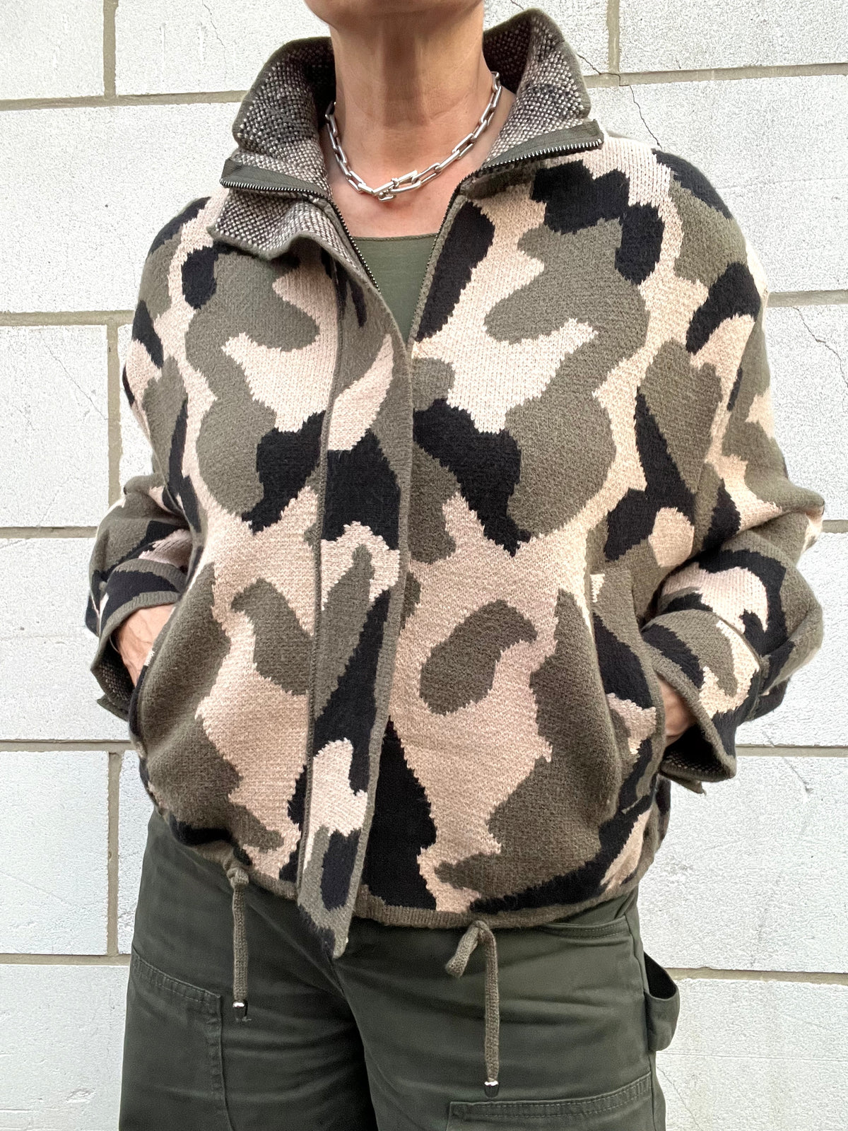 LARMY blouson en maille motif camouflage