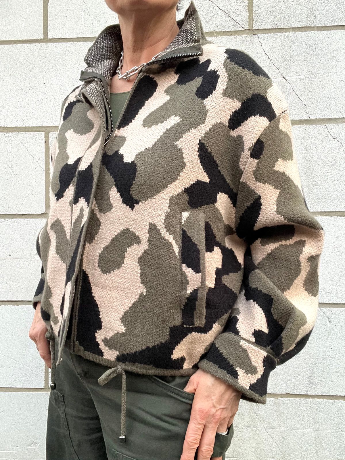 LARMY blouson en maille motif camouflage