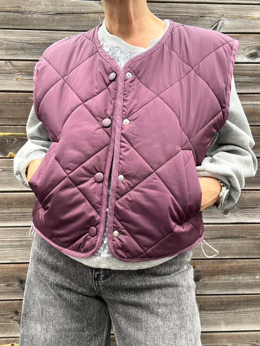 MARTA veste matelassée sans manche wine