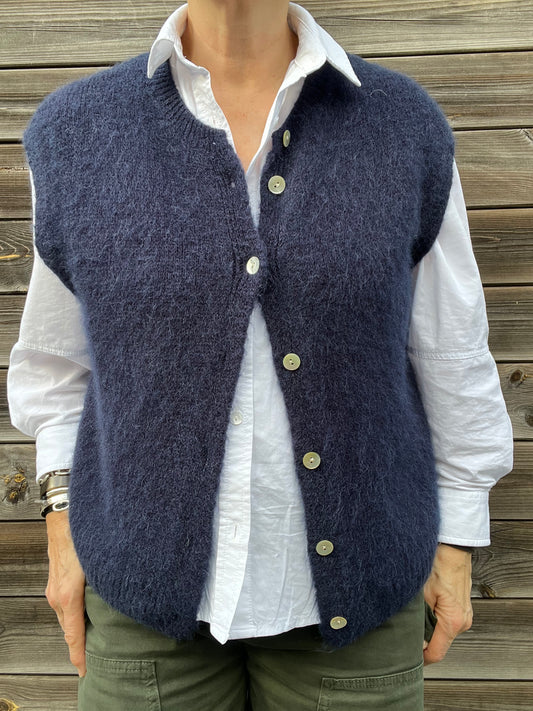 MESSAGE gilet sans manches alpaga navy
