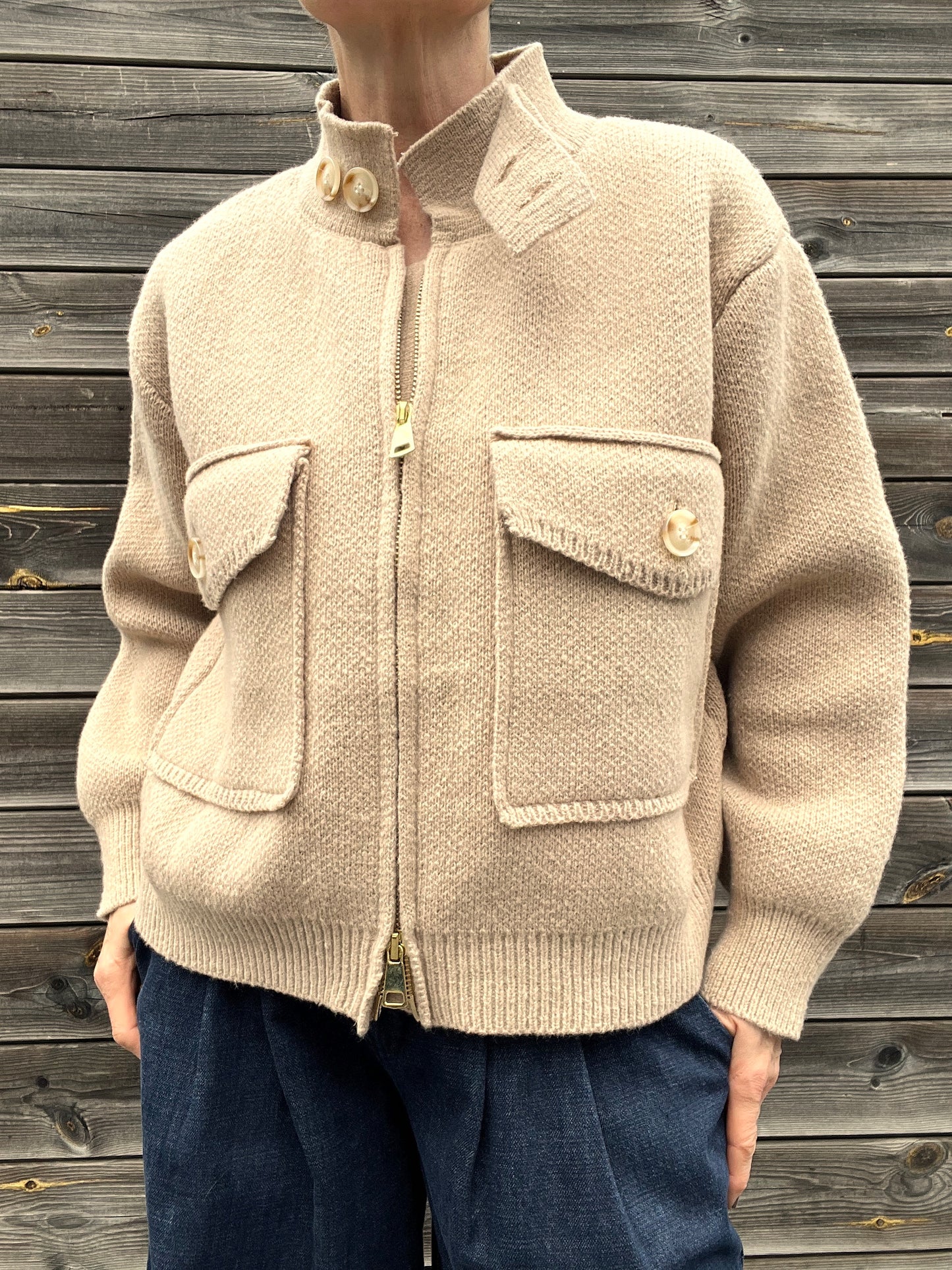 BIBA gilet veste maille compacte