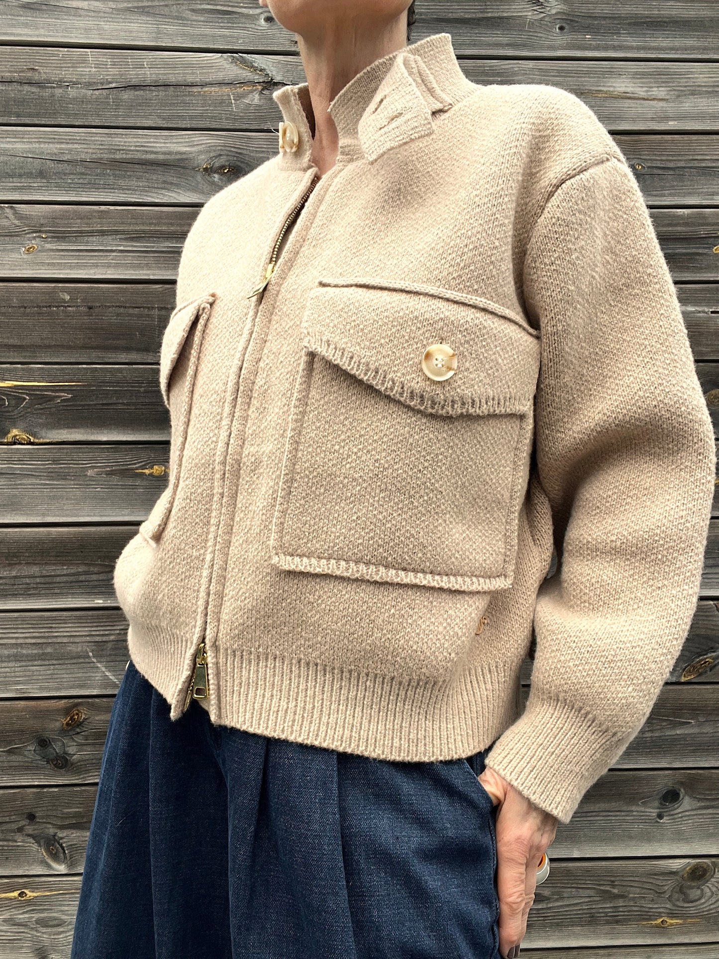 BIBA gilet veste maille compacte