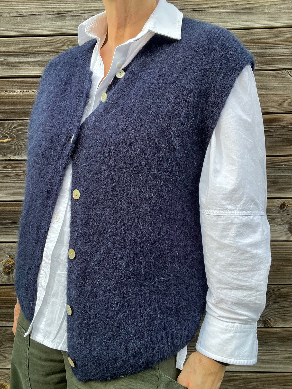 MESSAGE gilet sans manches alpaga navy
