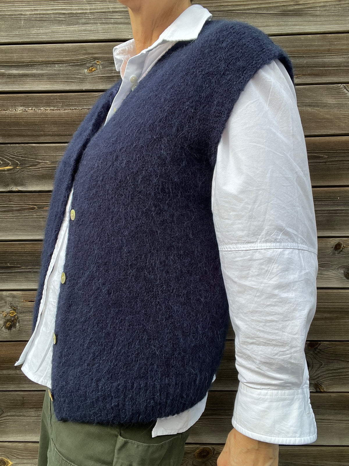 MESSAGE gilet sans manches alpaga navy