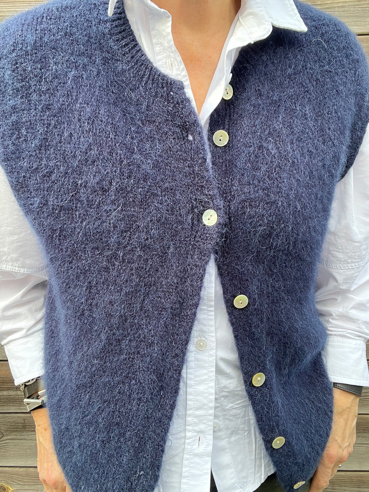 MESSAGE gilet sans manches alpaga navy