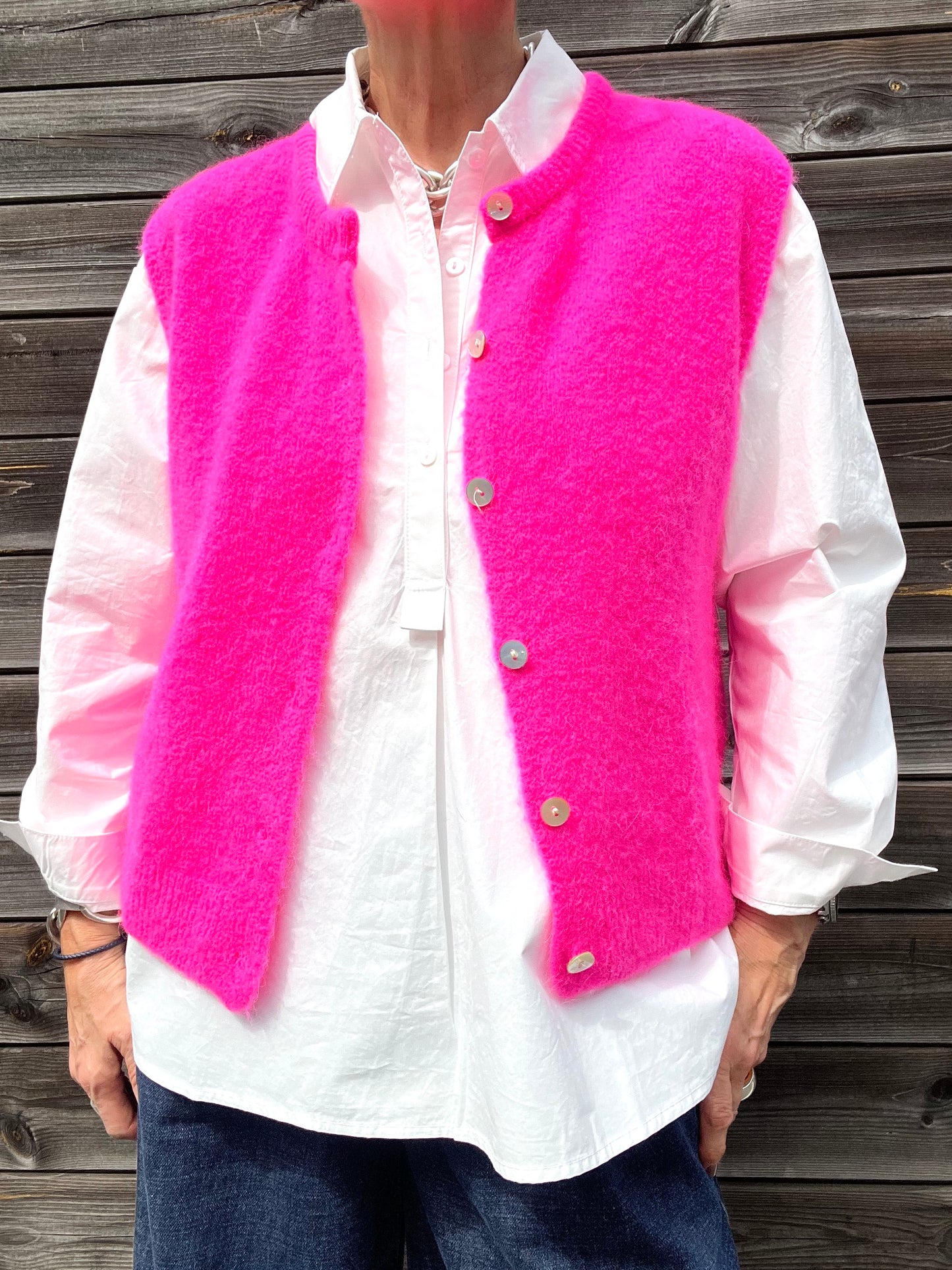 SUBWAY gilet sans manche alpaga neon pink