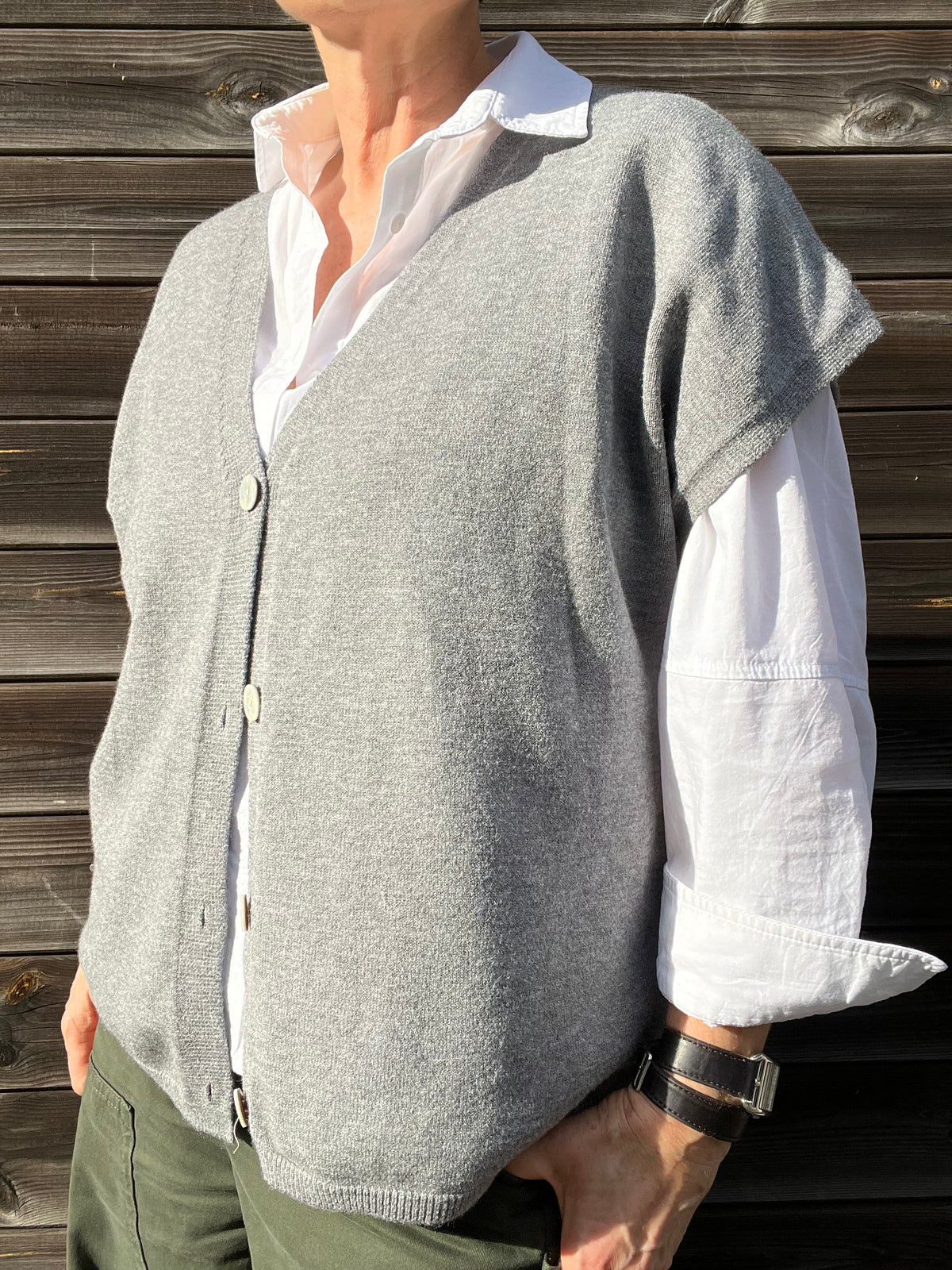 VIGNETTE gilet sans manche grey