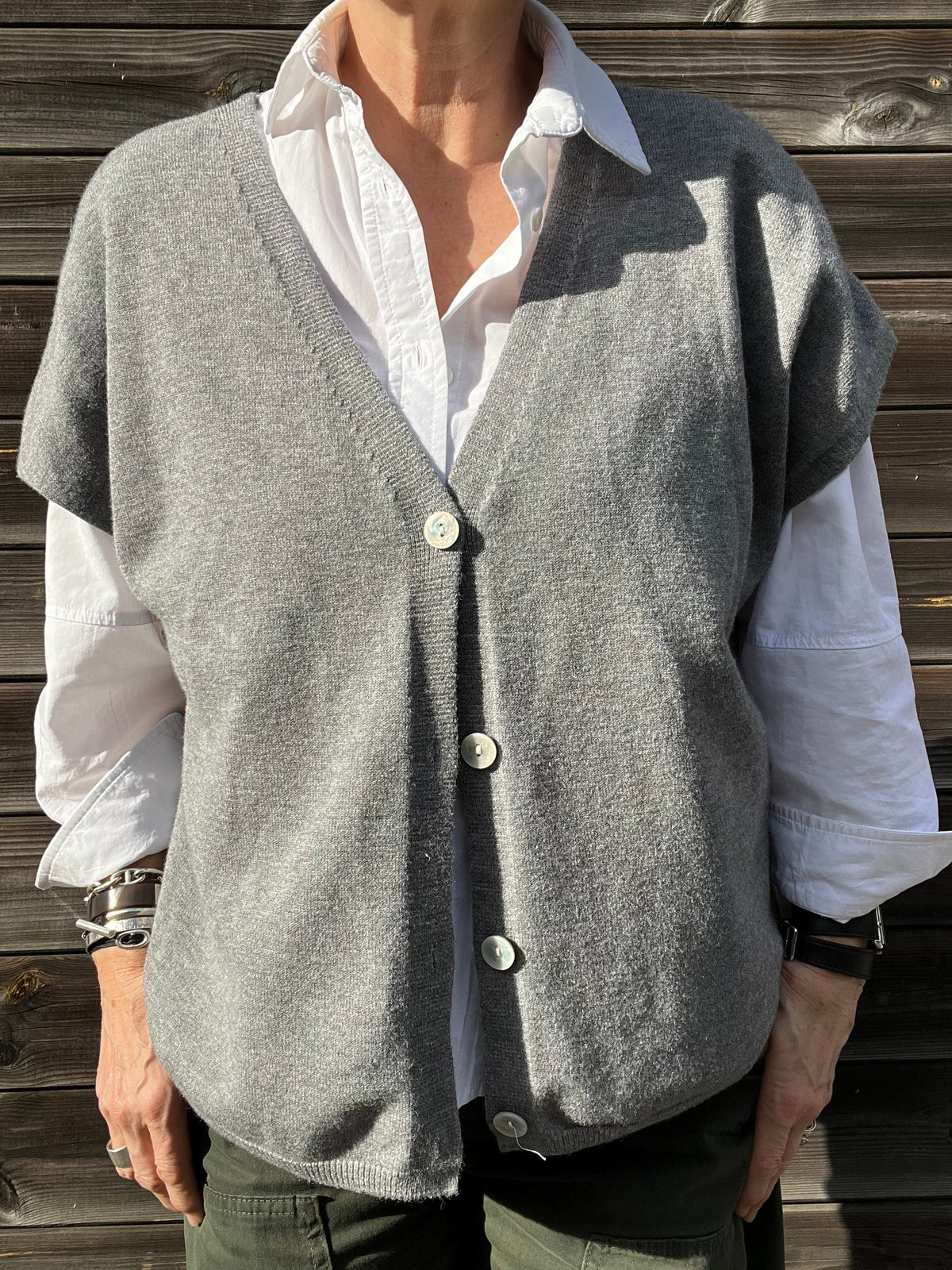 VIGNETTE gilet sans manche grey