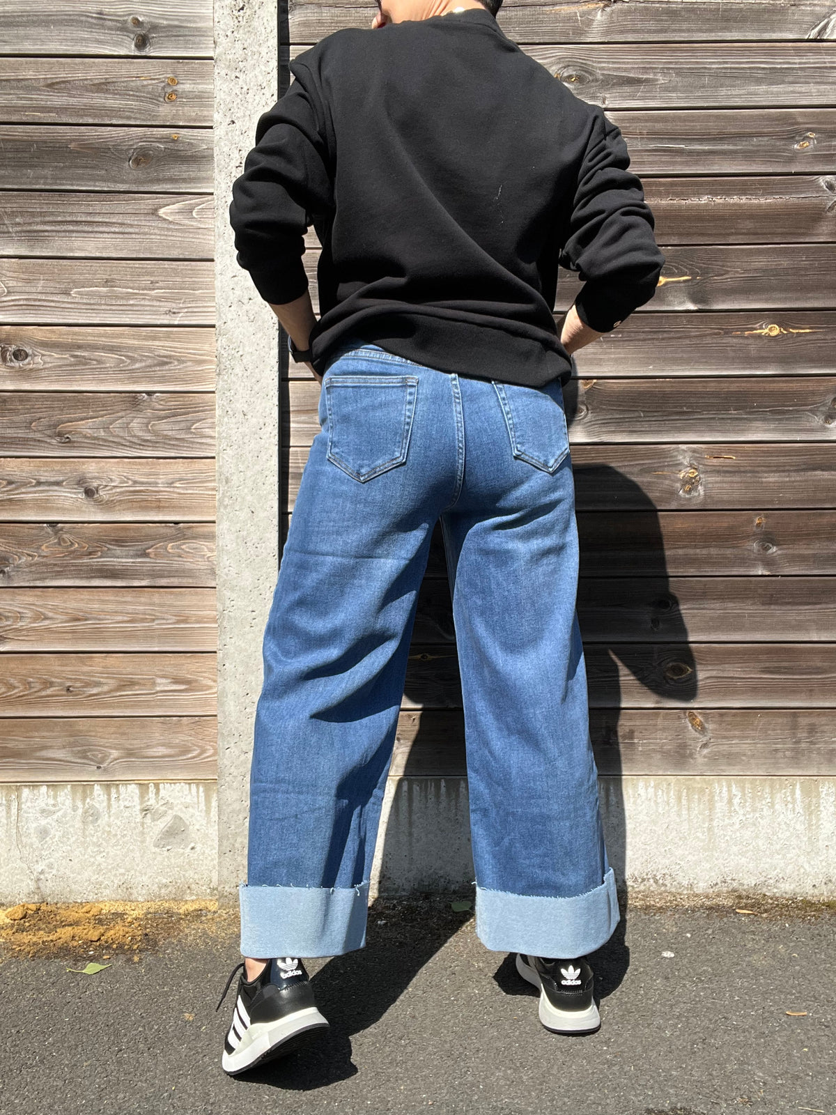 PALACE jeans à large revers blue