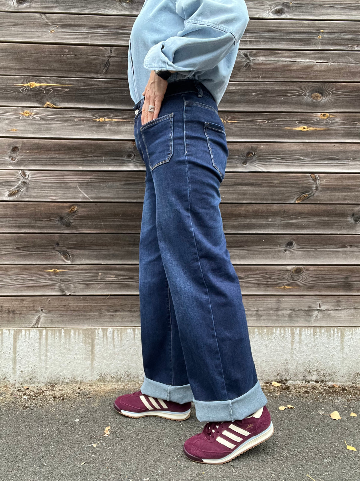 REBECQ jeans curvy poches plaquées dark blue