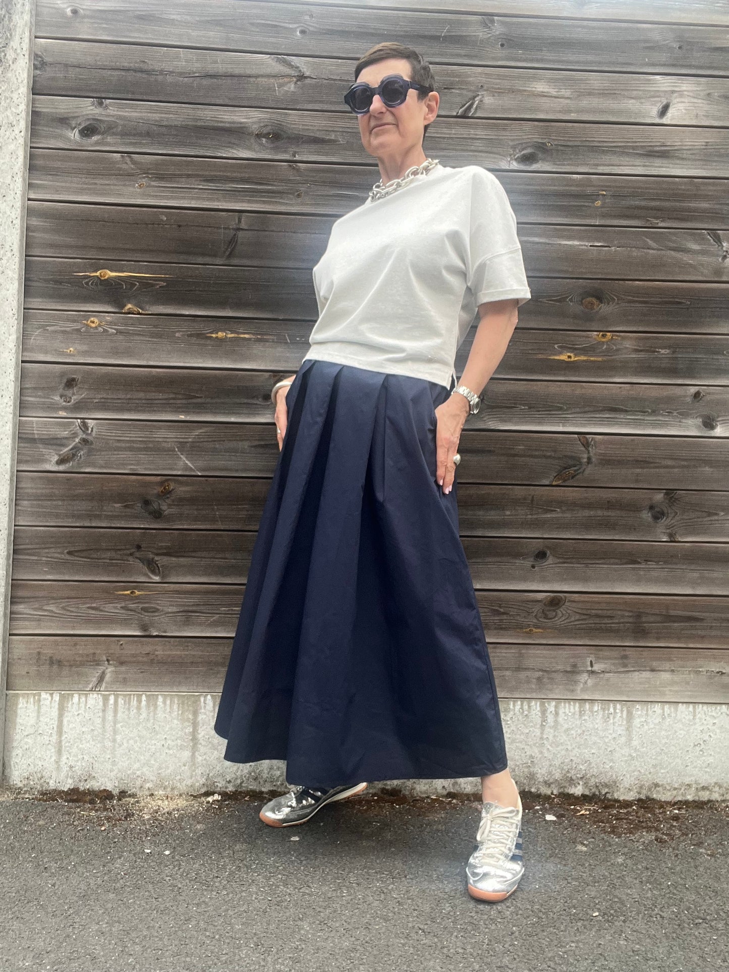 MIU longue jupe plis plats