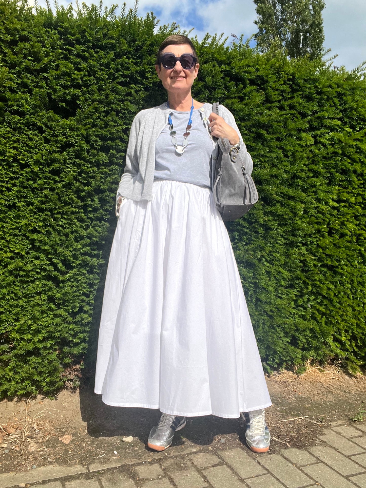 QUOTIDIEN jupe en popeline white