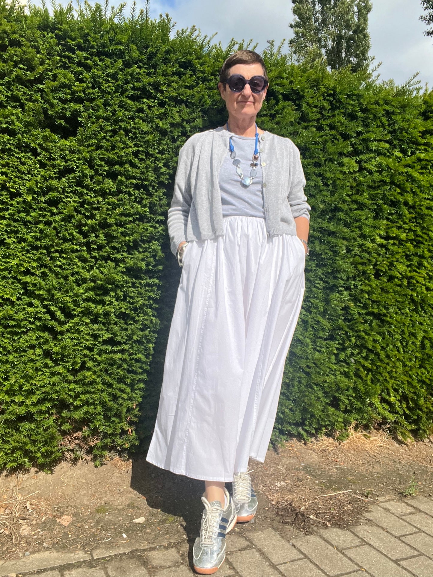 QUOTIDIEN jupe en popeline white