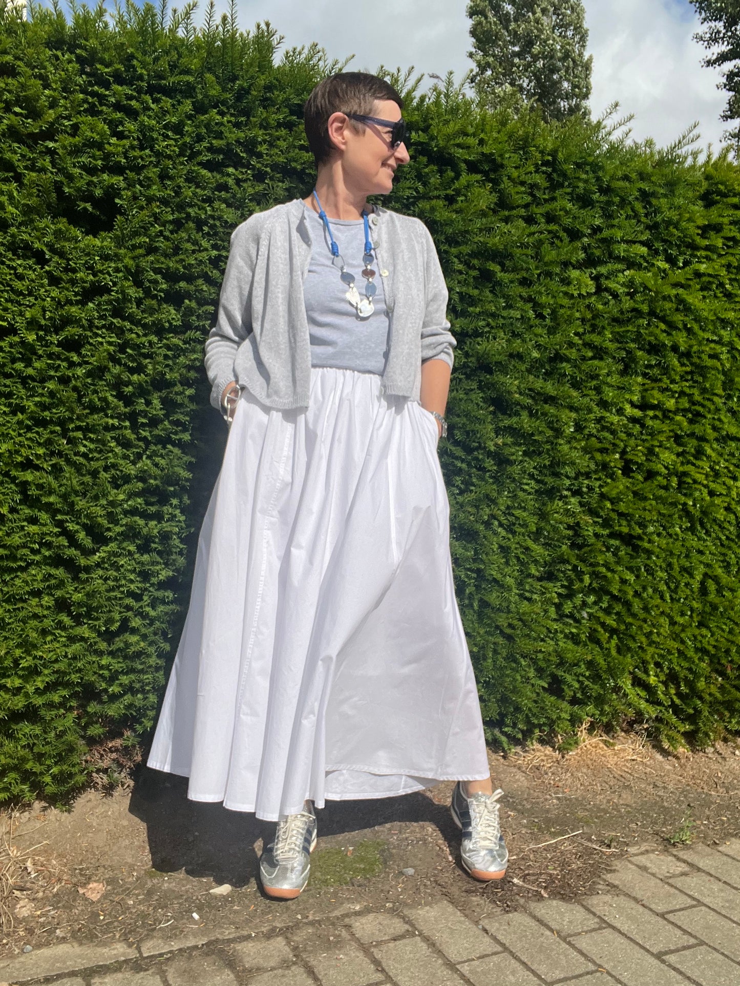QUOTIDIEN jupe en popeline white