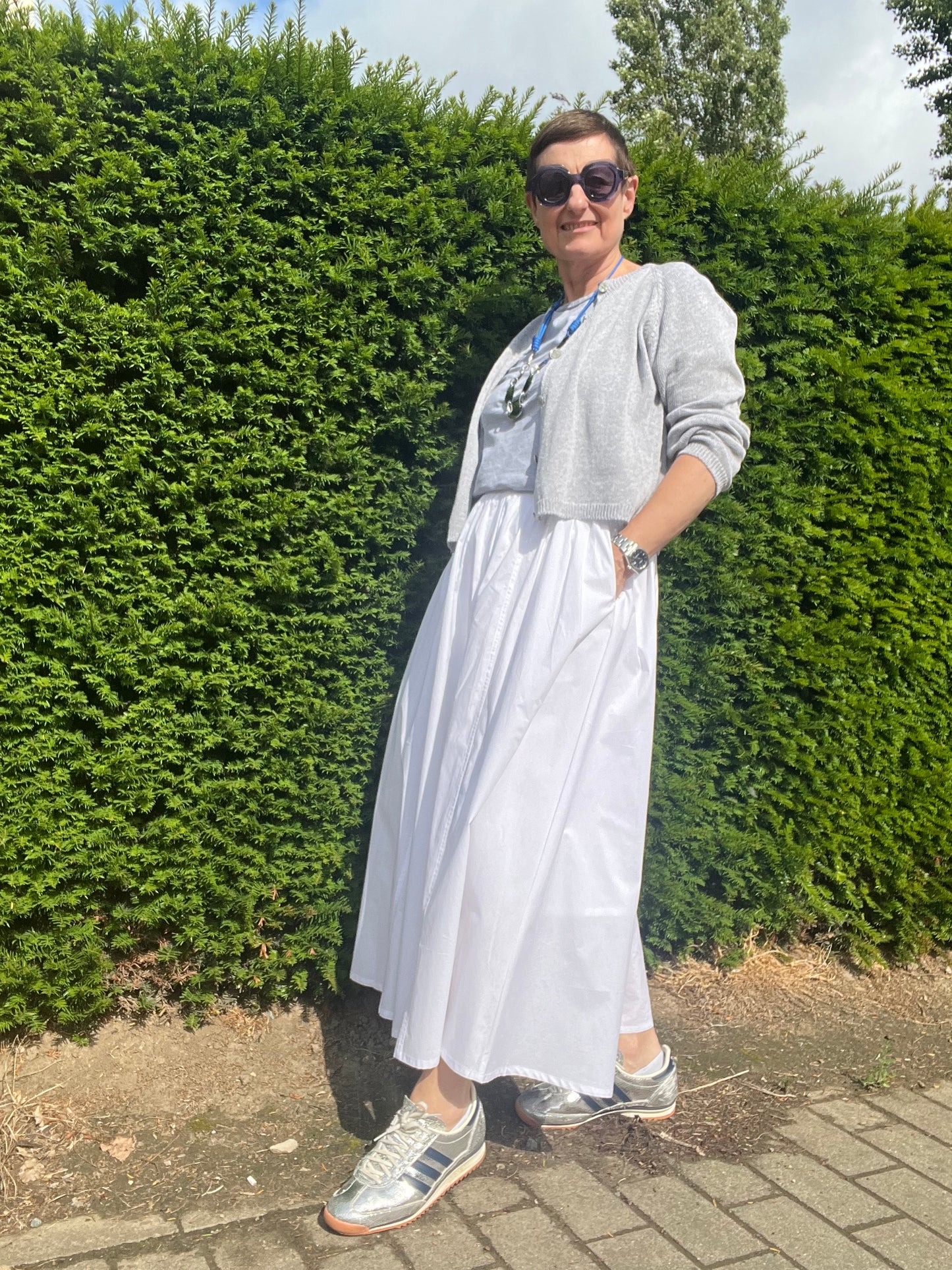 QUOTIDIEN jupe en popeline white