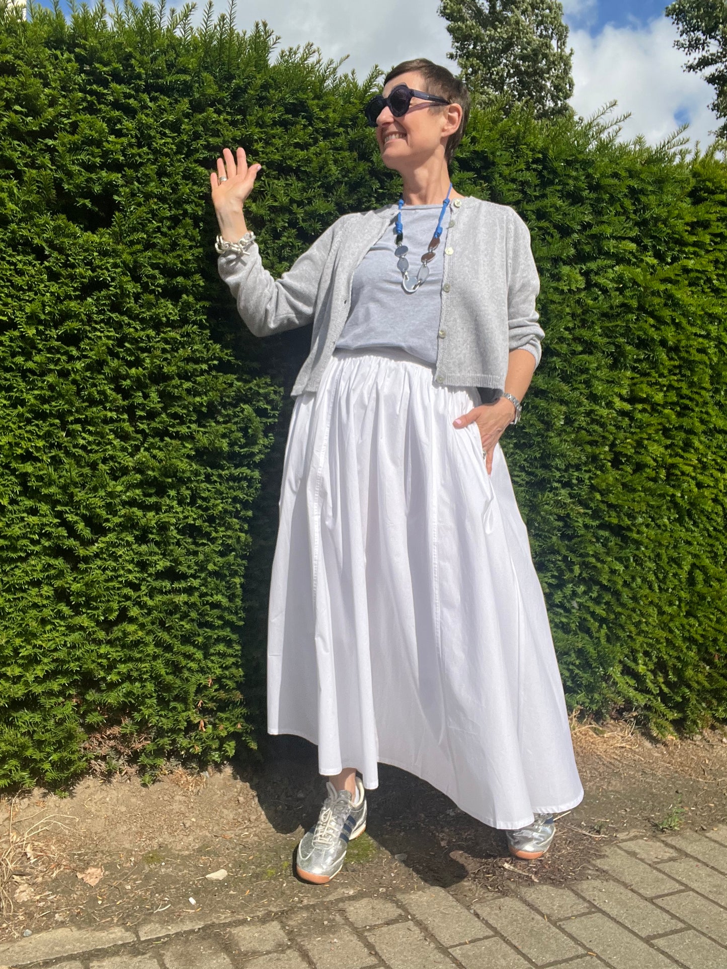 QUOTIDIEN jupe en popeline white