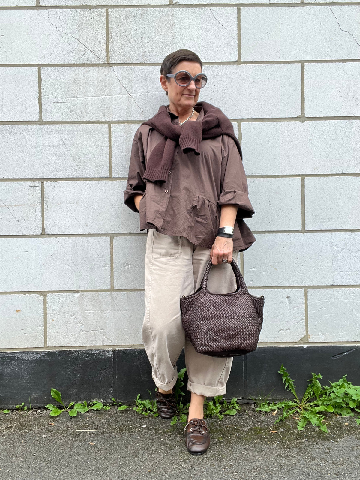 EXACT chemise à volant choco