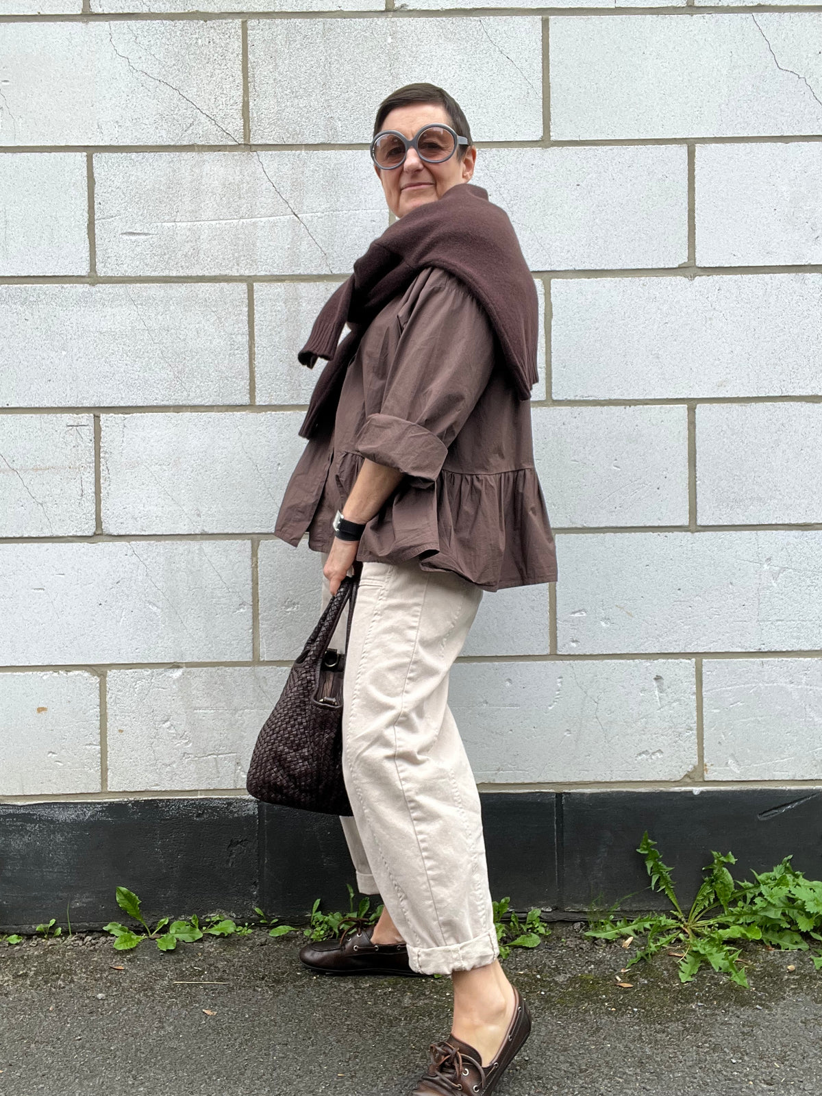 EXACT chemise à volant choco