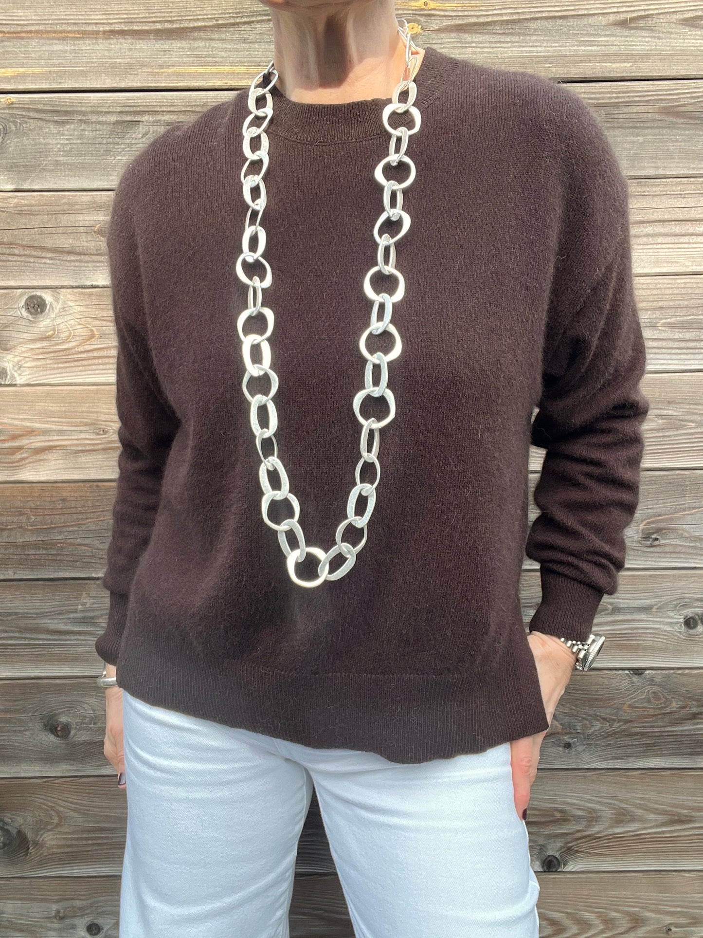 AURORA pull fentes côtés choco