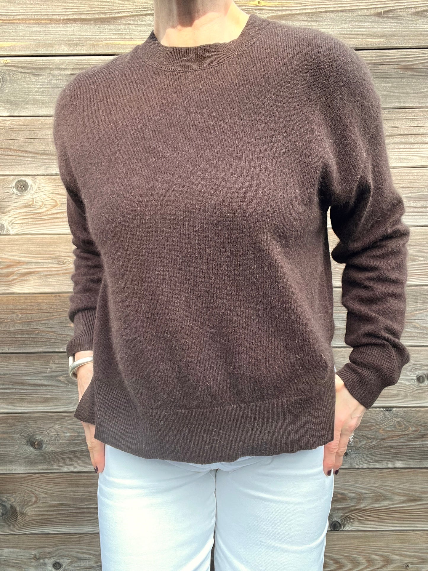 AURORA pull fentes côtés choco