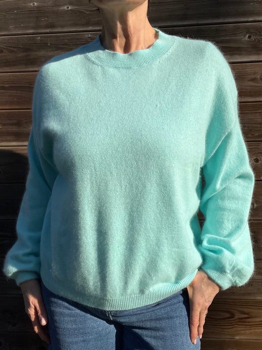 COLORADO pull sweater manches bouffantes aqua