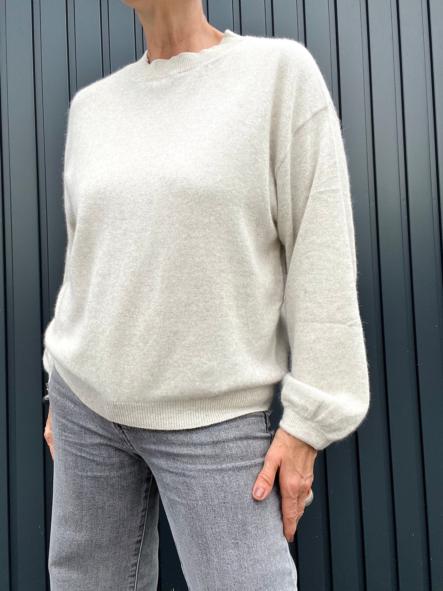 COLORADO pull sweater manches bouffantes beige