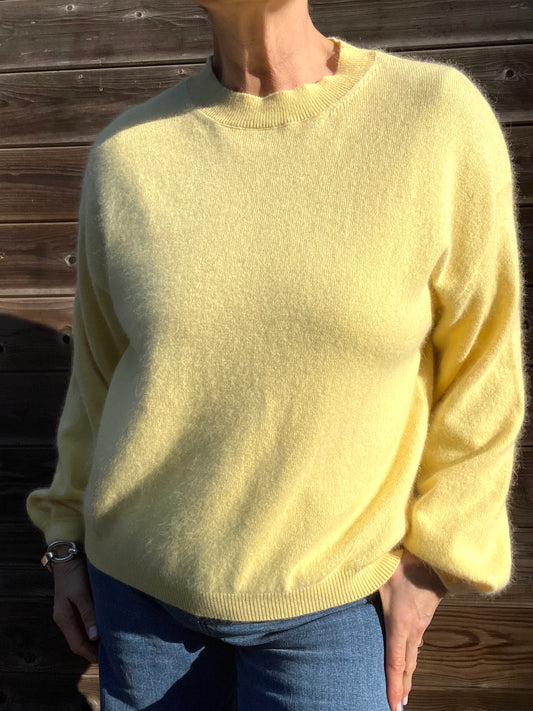 COLORADO pull sweater manches bouffantes butter yellow