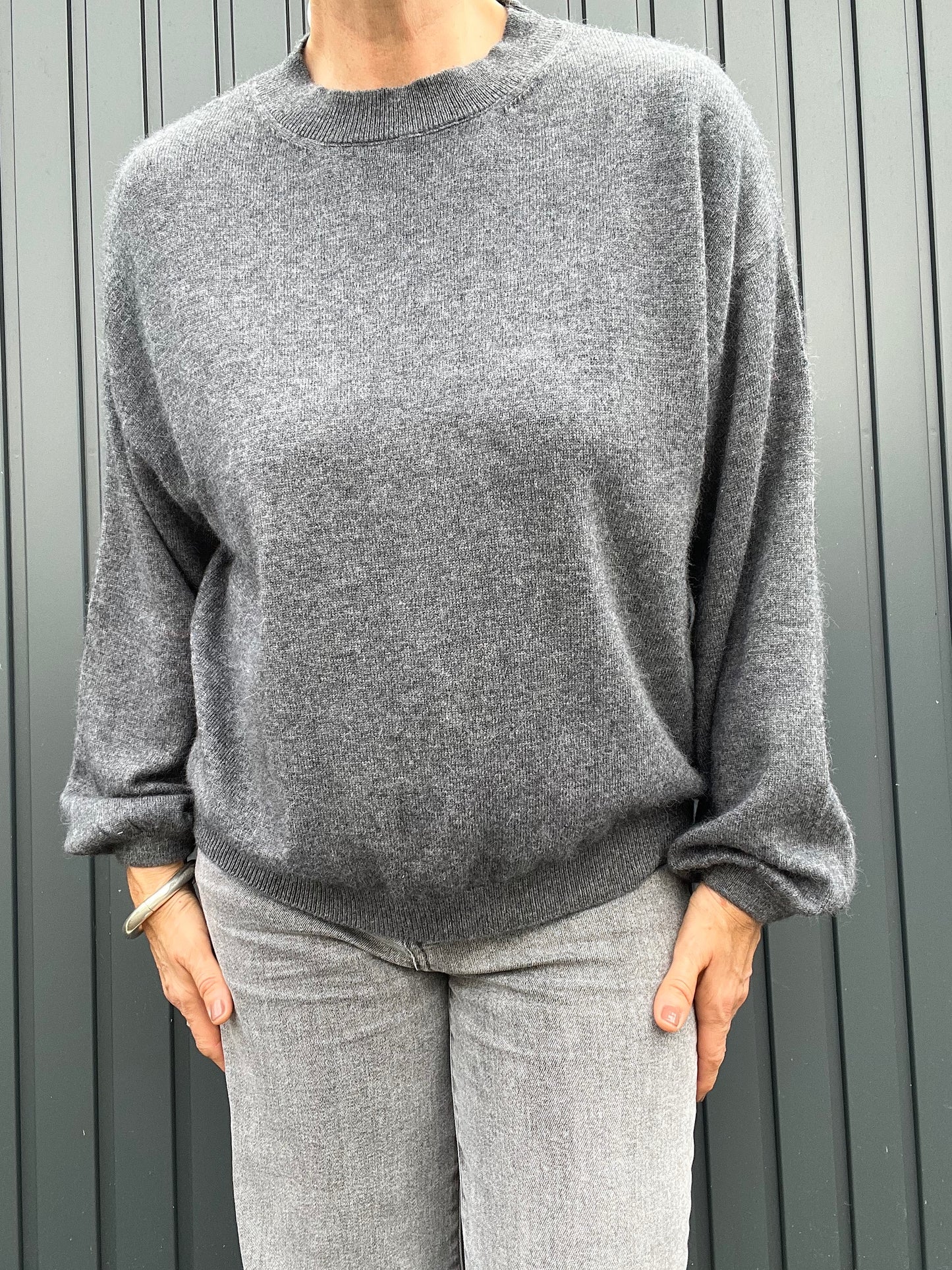 COLORADO pull sweater manches bouffantes dark grey