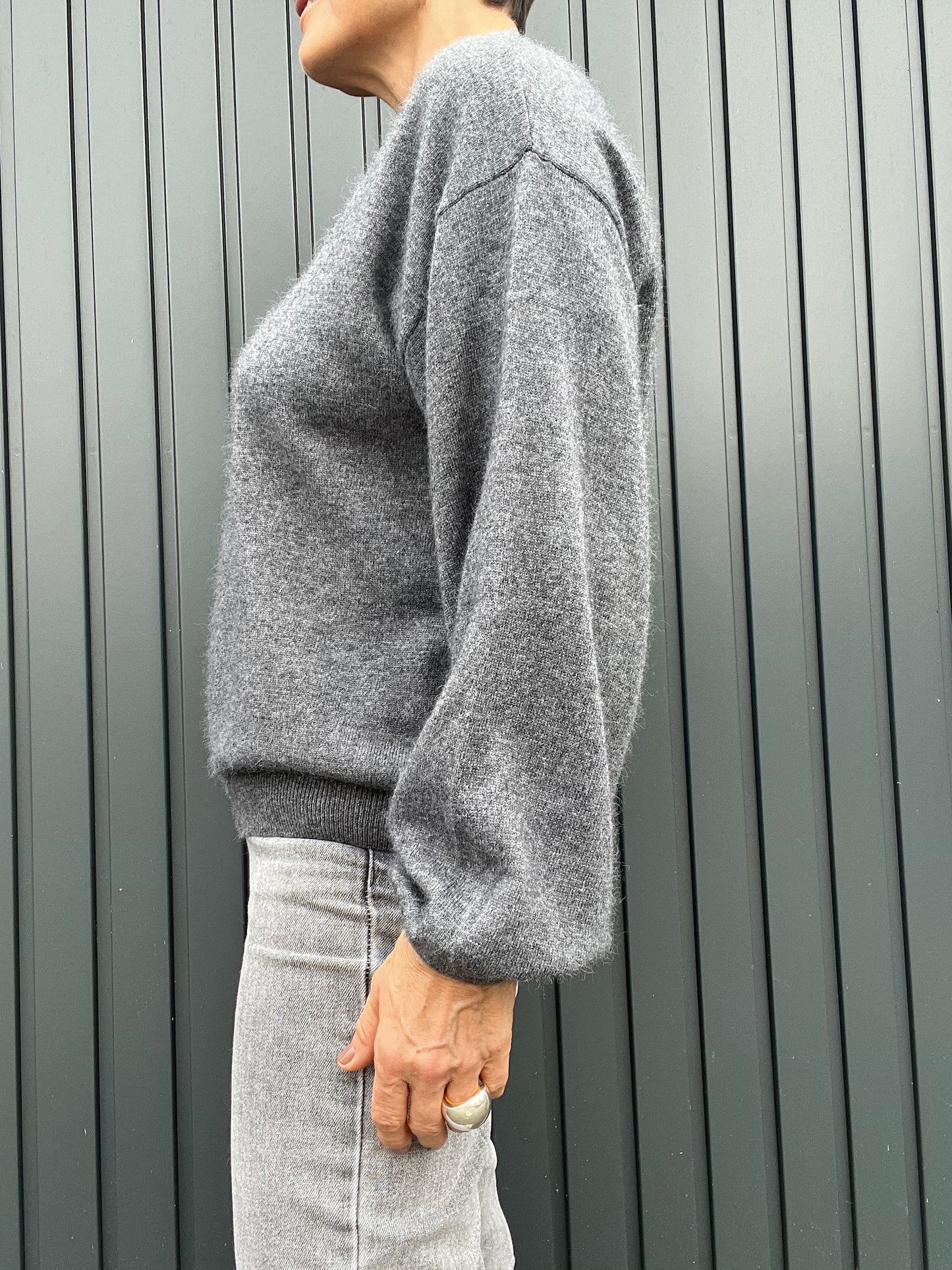 COLORADO pull sweater manches bouffantes dark grey