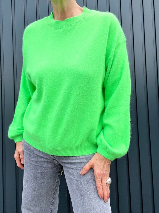 COLORADO pull sweater manches bouffantes neon green