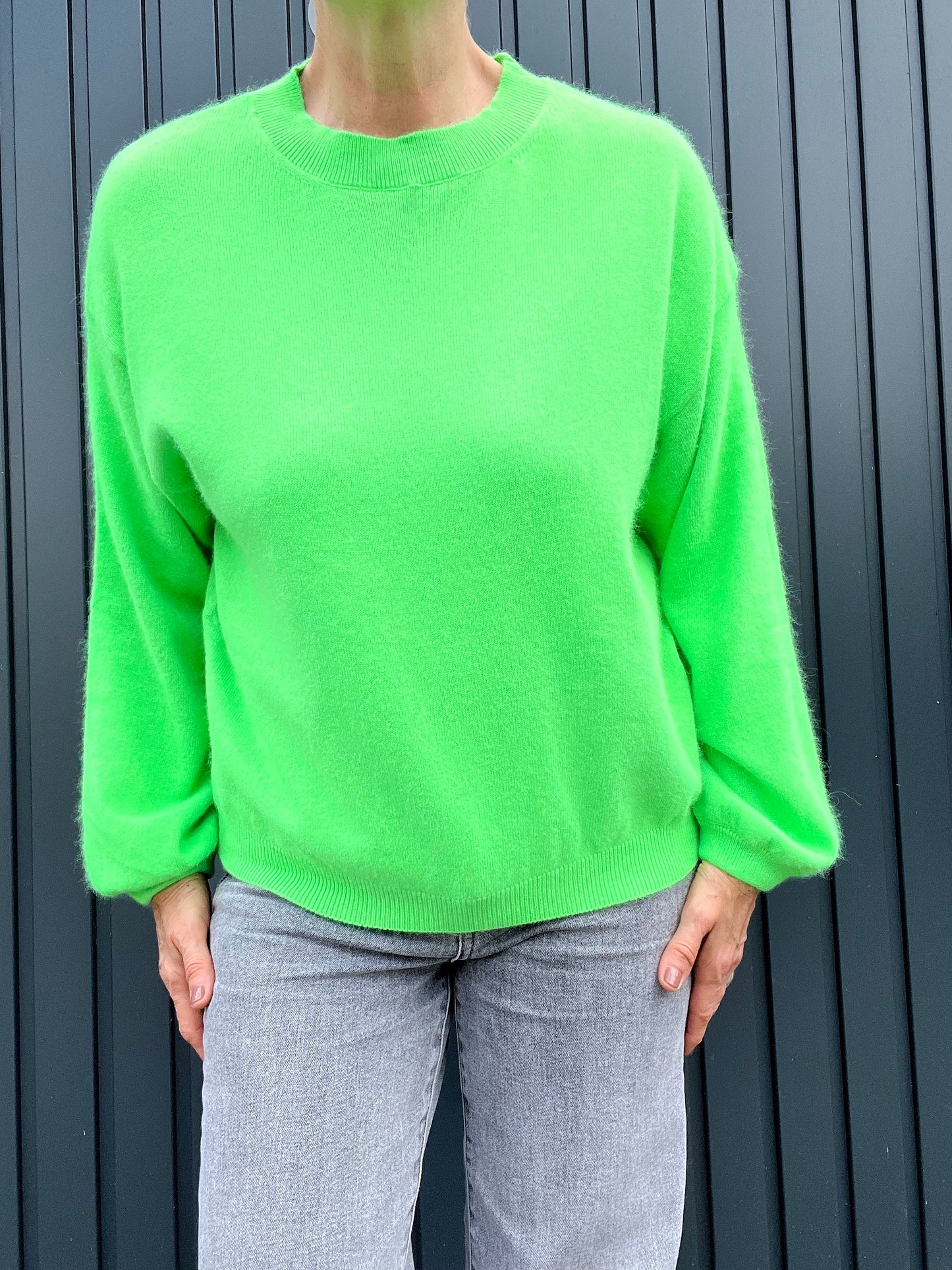COLORADO pull sweater manches bouffantes neon green